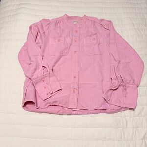 JCrew Pink Button-Front Utility Shirt